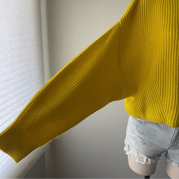 FWD Friday Tech Wool Oversize Crew Knit Sweater Highlighter Yellow Size XL - Picture 7 of 10